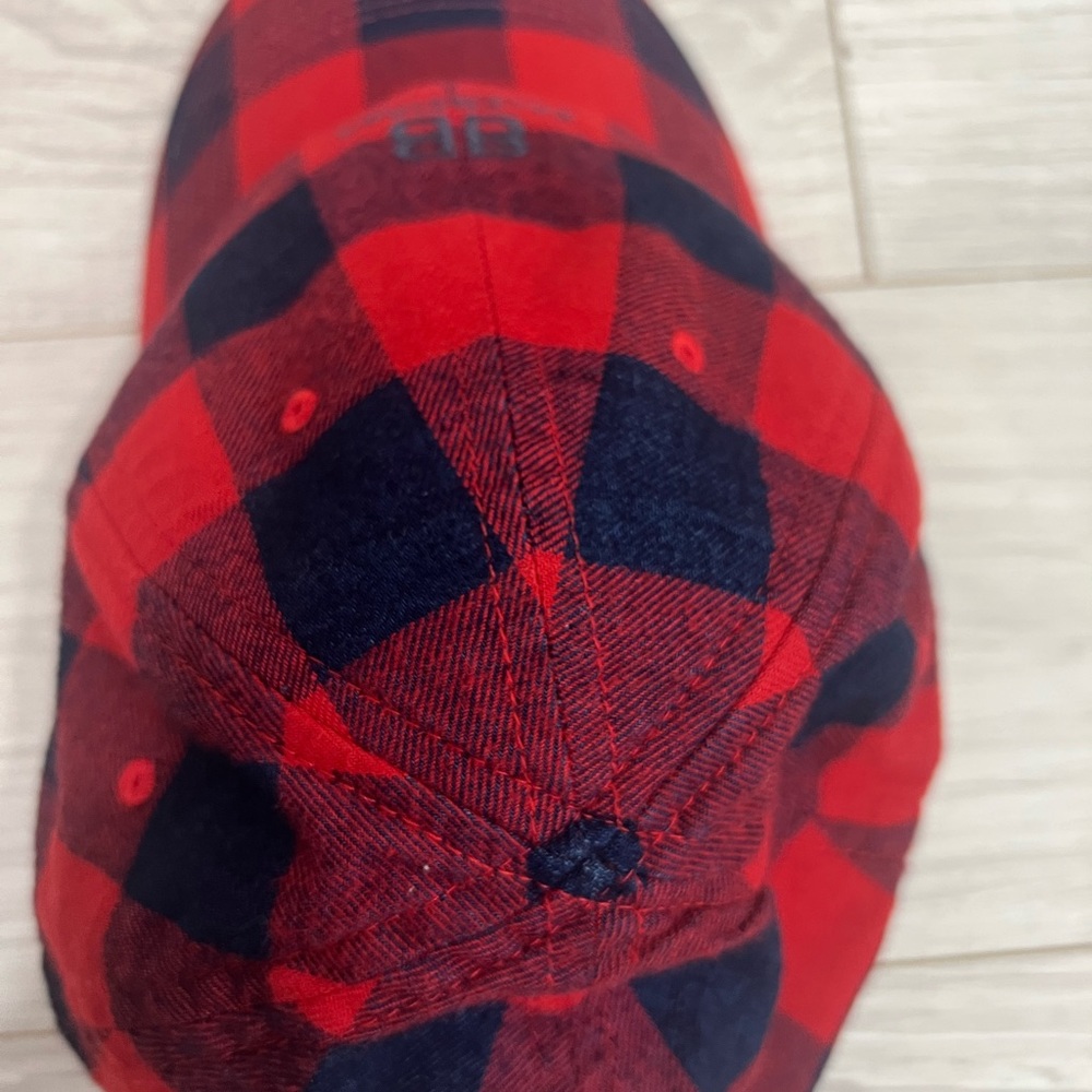 BALENCIAGA Flannel Baseball Cap In Red Blue - Picture 2 of 5